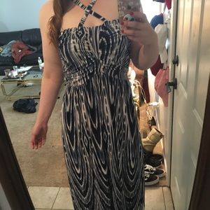 Navy Print Soma Dress